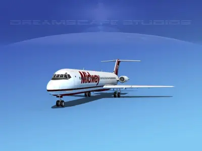 Douglas DC-9-50 Midway 3D model
