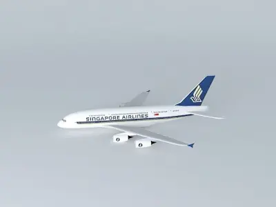 Singapore Airlines A380 Free 3D model