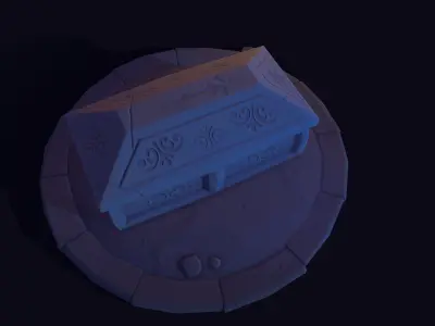 Stylized Sarcophagus PBR Low-poly 3D model