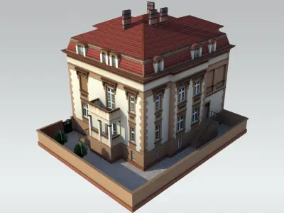 Elegant Townhouse Low-poly 3D model