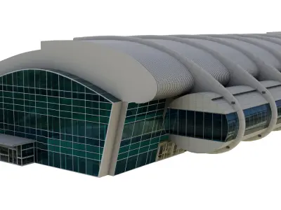 Prince Sultan Bin Abdulaziz  Airport terminal - OETB  Low-poly 3D model