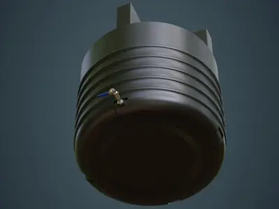 Water Tank 1A Small Low-poly 3D model