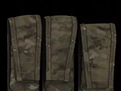 Crye 330D 556 and 762 in Multicam and AOR1 Low-poly 3D model