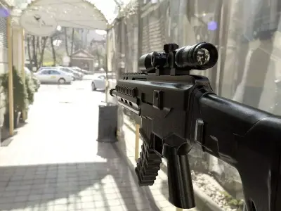 SG553Rifle gun and bullets 3D model