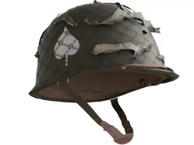 World War 2 US Paratrooper M1 Helmet Low-poly 3D model