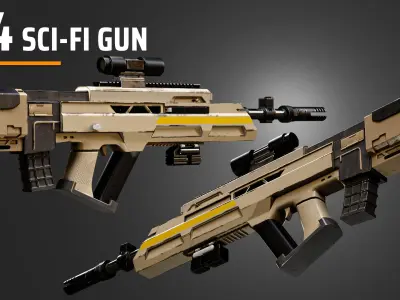 4 Sci-Fi Weapons 3D model