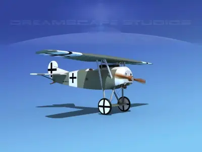 Fokker DVIII V02 3D model