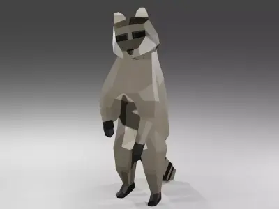 Raccon Low Poly Rigged Free low-poly 3D model