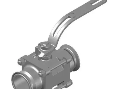 Sanitary Ball Valve TC 2 in 3D model