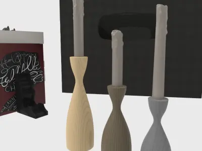 Decor Collection 1 bookcase with shelves 3D model