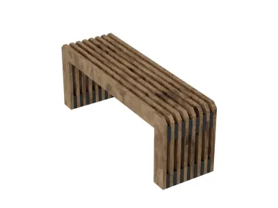 Wooden Bench 3D model 10