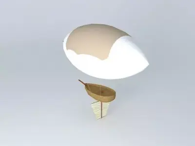Airship egg on hot air balloon Free 3D model