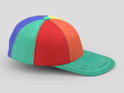 Colorful Hat Low Poly PBR Realistic Low-poly 3D model