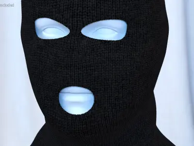 Full Face 3 Hole Balaclava Ski Mask 3D model