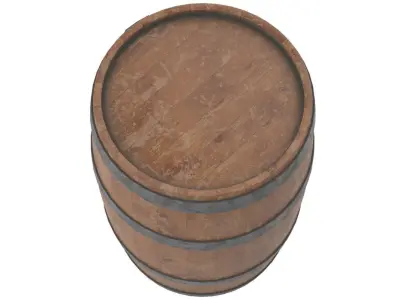 Wine Barrel 1 Low-poly 3D model