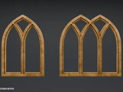 Gothic Window 3D Model 3D model