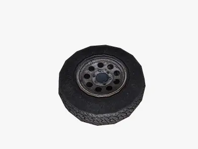 Wheels low poly tire Low-poly 3D model