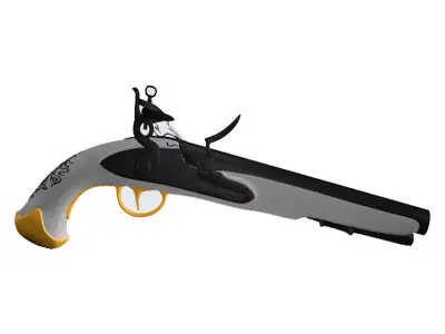 3D pistol flintlock 3D model