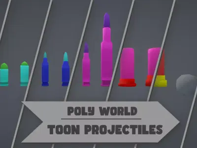 Poly World - Toon Projectiles Free low-poly 3D model