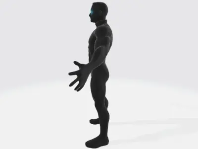 Black super human suit 3D model