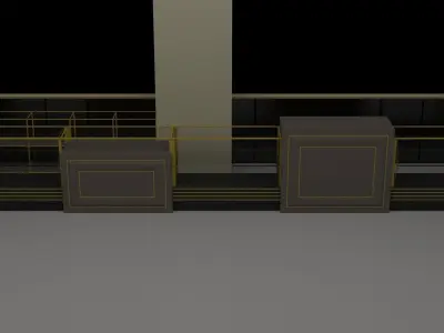 Kiosk Stand Low-poly 3D model