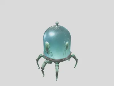 Fantasy Glass showcase Low-poly 3D model