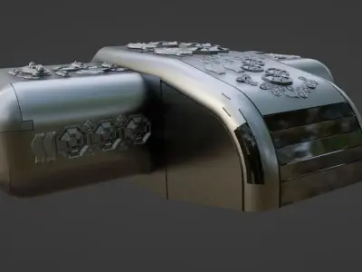 Spaceship coffee machine Low-poly 3D model