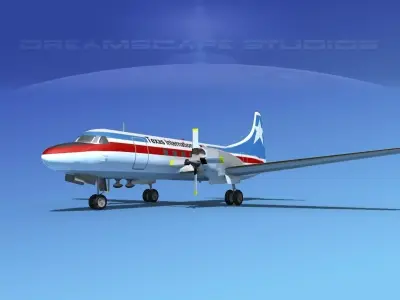 Convair CV-580 Texas Intl 3D model