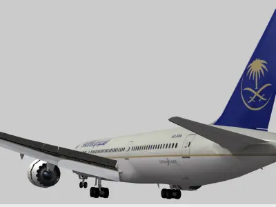 Boeing 787-9 Saudi Arabian Airlines livery Low-poly 3D model