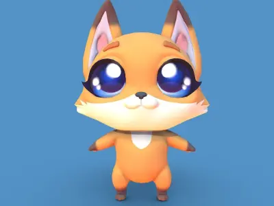 PBR Fox Character Free low-poly 3D model