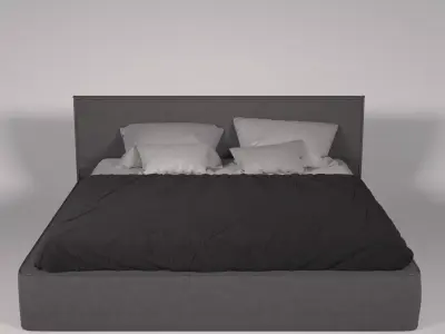  Double bed Free 3D model