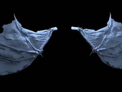 Dark Bat Wings 4  3D model