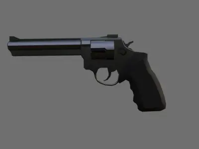 Black Revolver 44 - Magnum - Gun - Weapon - Arma Low-poly 3D model