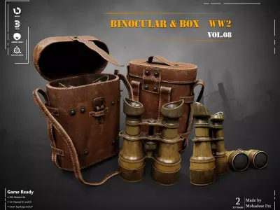 Military Binoculars ww2 VOL08 Game Ready Low-poly 3D model