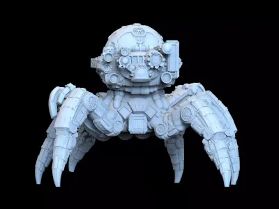 Sci-Fi Mech Spider STL Tabletop Wargame Walker Miniature   3D print model