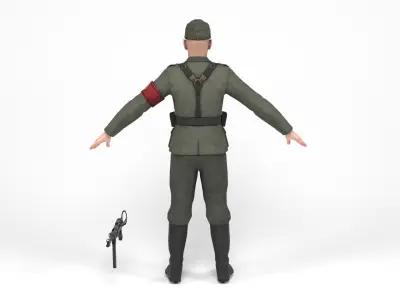 German Soldier 2 Low-poly 3D model
