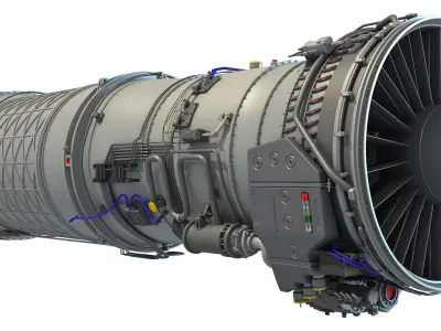 Military Afterburning Engine 3D model