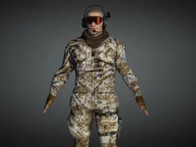 AAA Military Male Character 02 Low-poly 3D model