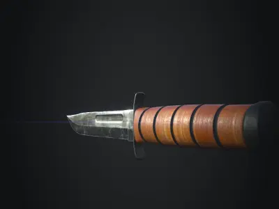 Combat KaBar Knife 3D model