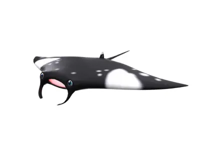 Giant Oceanic Manta ray Animated Fish  Low-poly 3D model