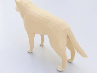 Dog 3d model polygonal Low-poly 3D model