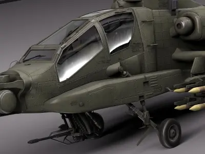 AH-64A Apache Helicopter 3D model