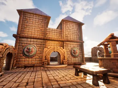 Ancient Ruins Enviroment Asset Pack Low-poly 3D model