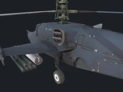 Helicopter Ka-50 Low-poly 3D model
