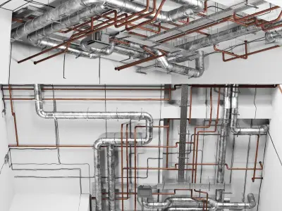 Industrial ceiling 3D model get