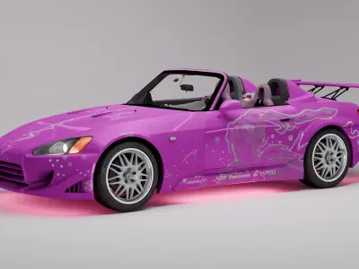 Honda S2000 Veilside 2001 F2 Free low-poly 3D model