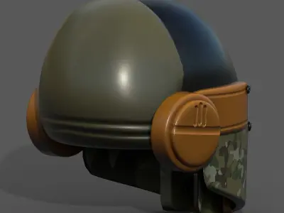 Helmet scifi military combat 3d model low poly Low-poly 3D model
