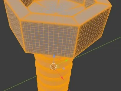 High-poly Bolt screw Free 3D model