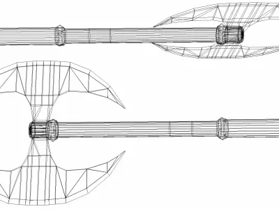 Two Handed Axe 01 Low-poly 3D model