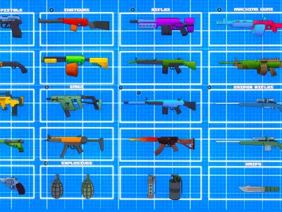 Stylize Low Poly Weapon Pack Low-poly 3D model